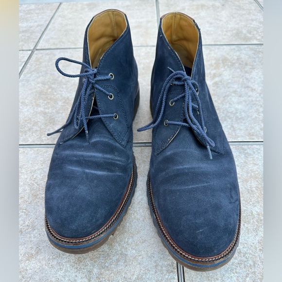Mens Trask boots. Navy blue suede. - Picture 2 of 12